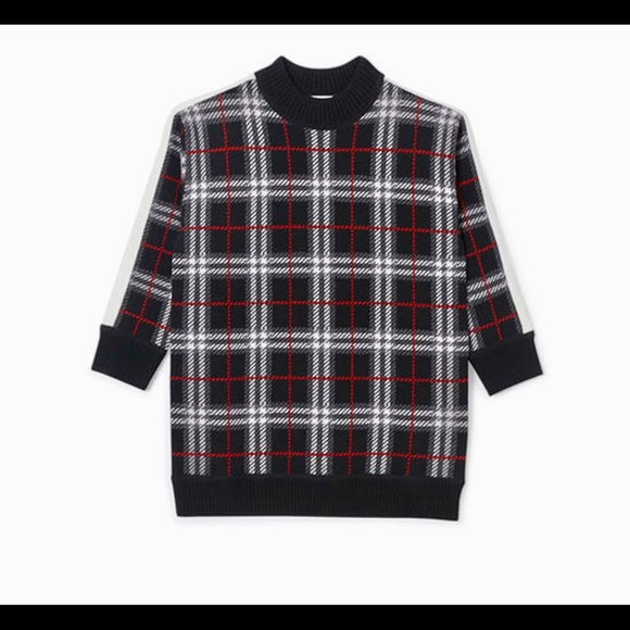 NWT Burberry Girls size 10Y Kristin Check Intarsia Sweater Dress - Picture 6 of 7